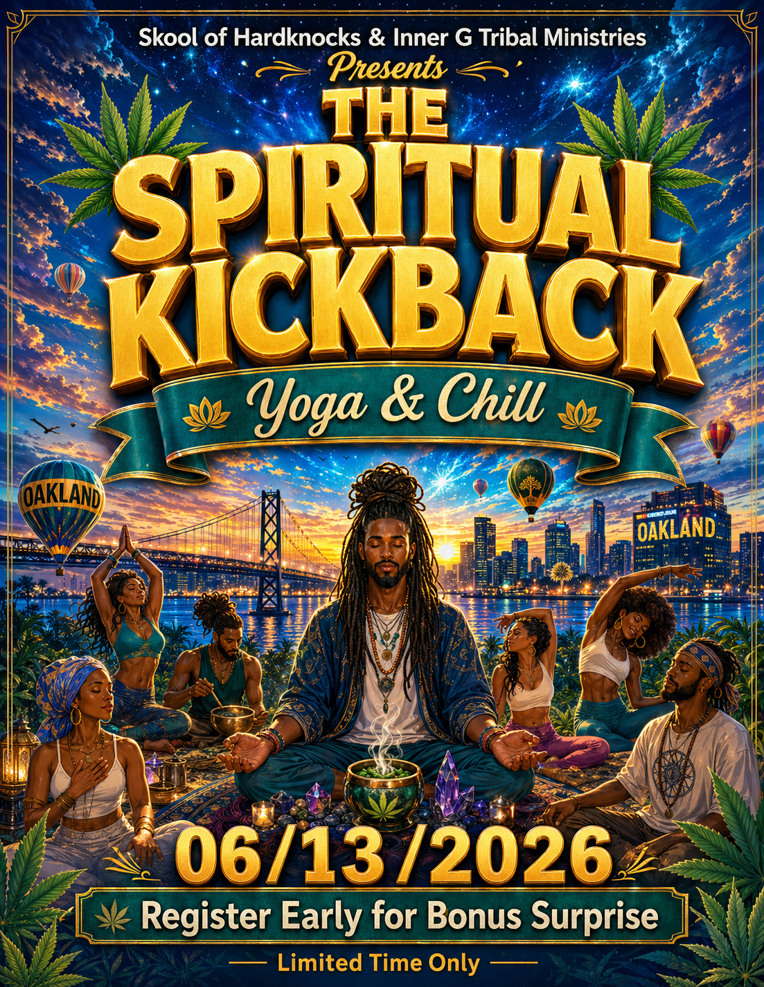 Yoga and Chill flyer for The Spiritual Kickbacks